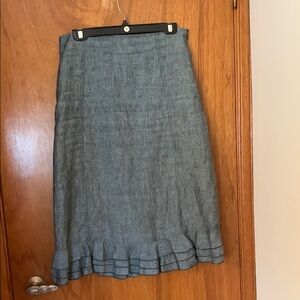Elegant 100% linen Gray Women's Skirt